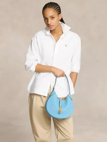 Polo Ralph Lauren ID Small Leather Shoulder Bag, Azure Blue - Azure Blue - Female