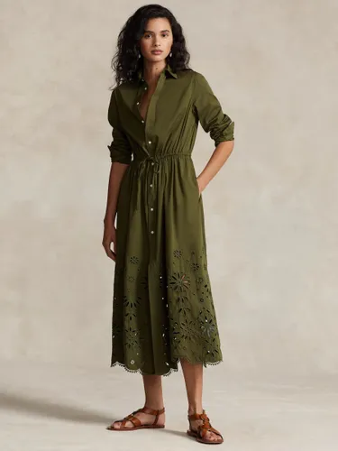 Polo Ralph Lauren Jessica Midi Shirt Dress, Olive - Olive - Female