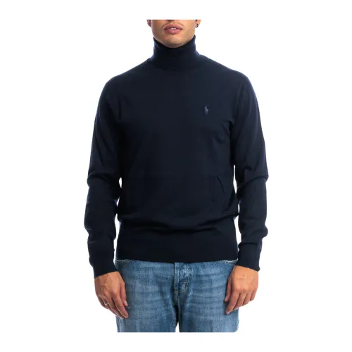 Polo Ralph Lauren , Knit Turtleneck ,Blue male, Sizes: