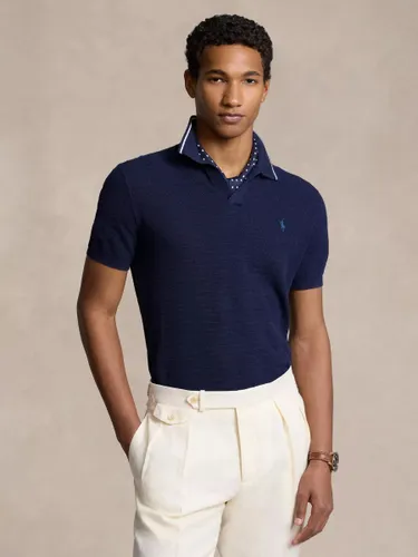 Polo Ralph Lauren Linen Blend Polo Shirt, Bright Navy - Bright Navy - Male