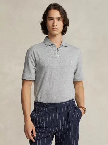 Polo Ralph Lauren Linen Blend Polo Top, Grey - Grey - Male