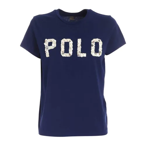 Polo Ralph Lauren , Logo Embellished T-Shirt ,Blue female, Sizes: