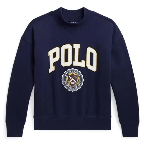 Polo Ralph Lauren Logo Fleece Cropped Sweatshirt - Blue