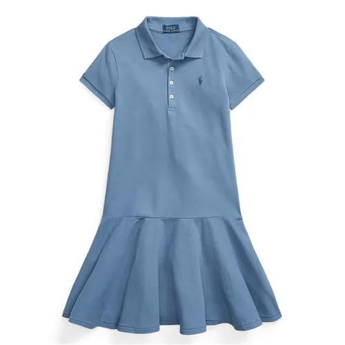 Polo Ralph Lauren Logo Polo Dress Girls - Blue