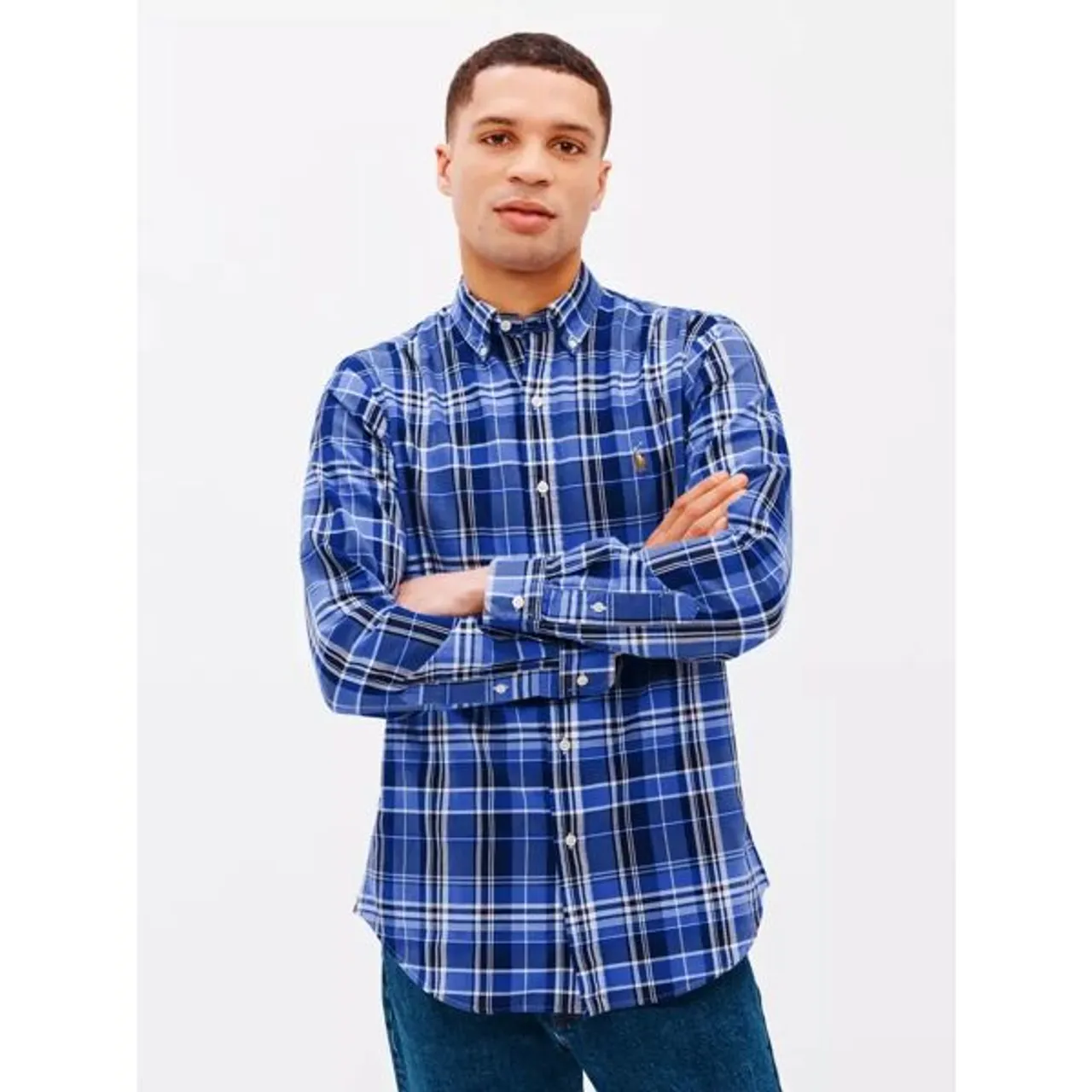 Polo Ralph Lauren Long Sleeve Check Shirt, Blue/Multi - Blue/Multi - Male