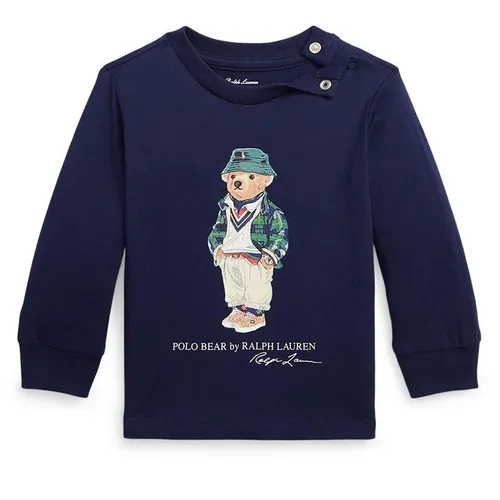 Polo Ralph Lauren Long-sleeved bear T-shirt Babies - Blue