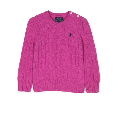 Polo Ralph Lauren , Magenta Cable Sweater Pullover ,Pink female, Sizes: