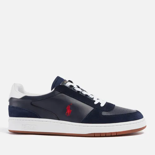 Polo Ralph Lauren Men's Polo Court Leather/Suede Trainers - Newport Navy/RL2000 Red - UK