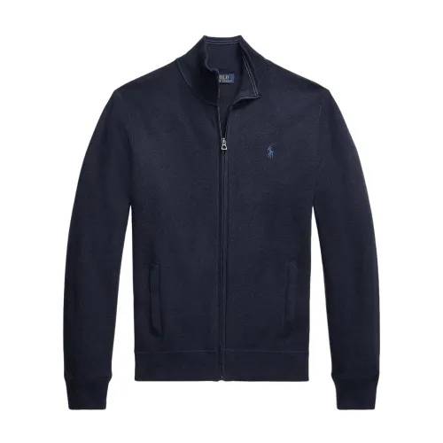 Polo Ralph Lauren , Navy Heather Full Zip Jacket ,Blue male, Sizes: