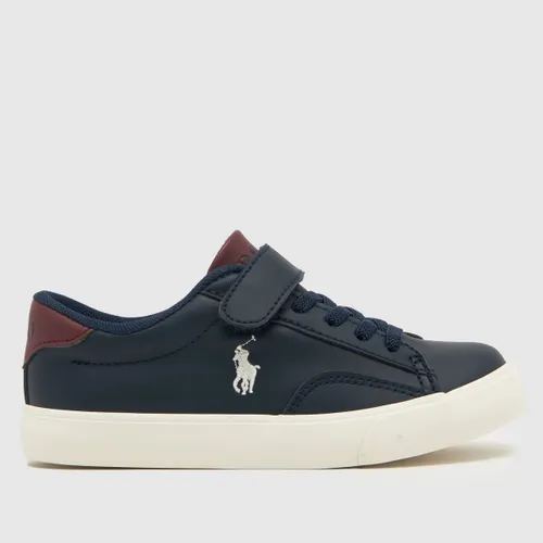 Polo Ralph Lauren Navy & Red Theron V Boys Junior Trainers