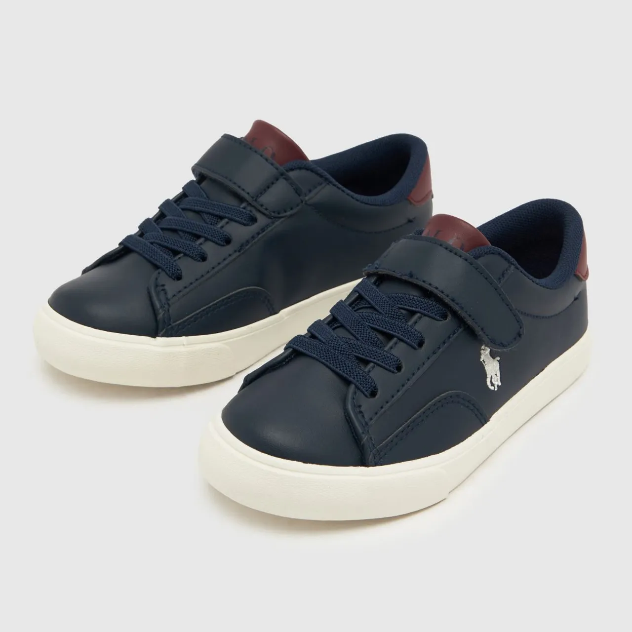Polo Ralph Lauren Navy & Red Theron V Boys Junior Trainers