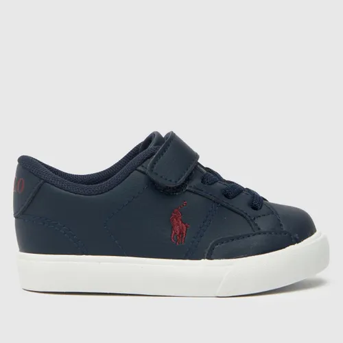 Polo Ralph Lauren Navy & White Theron Iv Boys Toddler Trainers