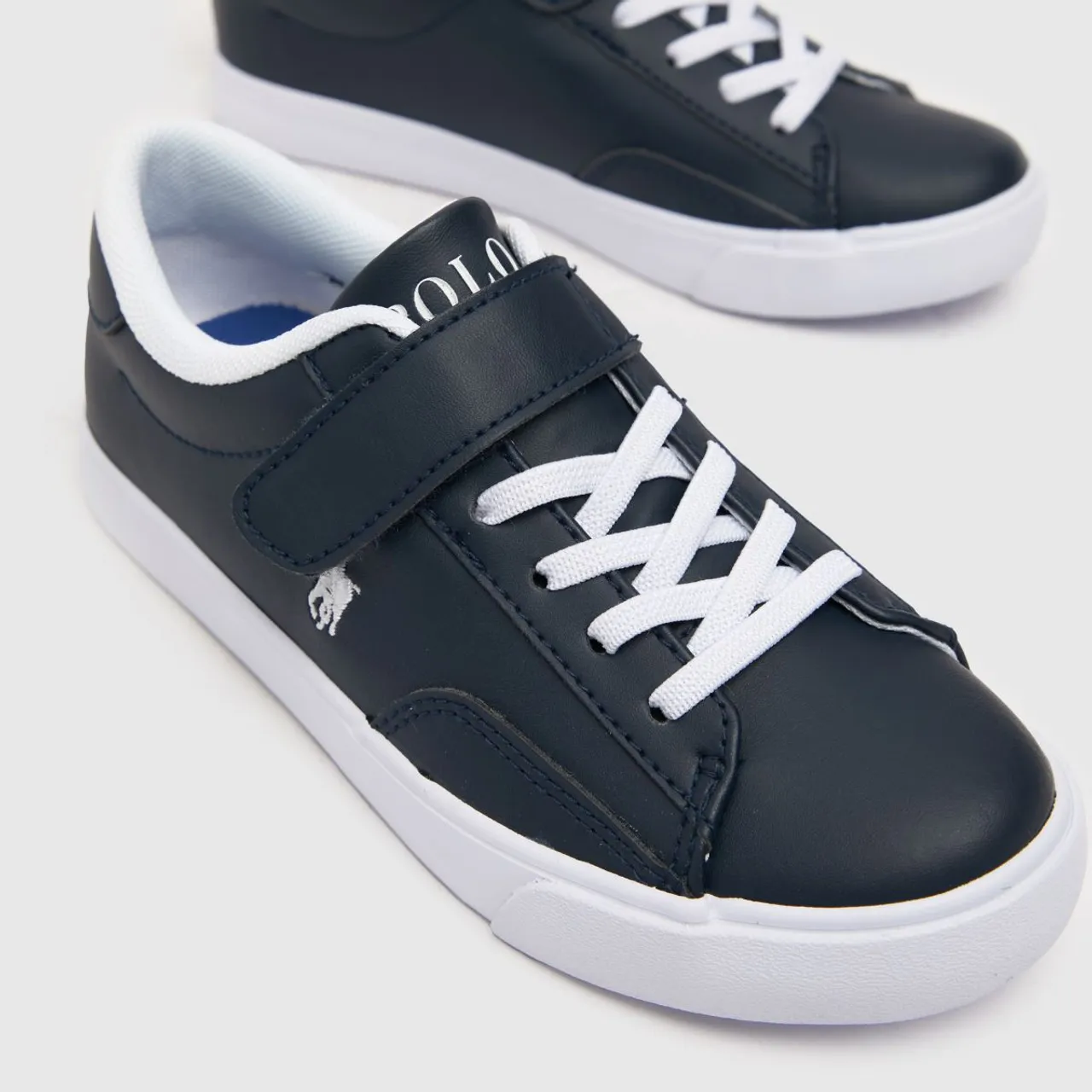 Polo Ralph Lauren Navy & White Theron V Boys Junior Trainers