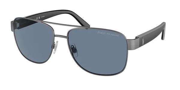 Polo Ralph Lauren PH3122 Polarized 91572V Men's Sunglasses Gunmetal Size 59