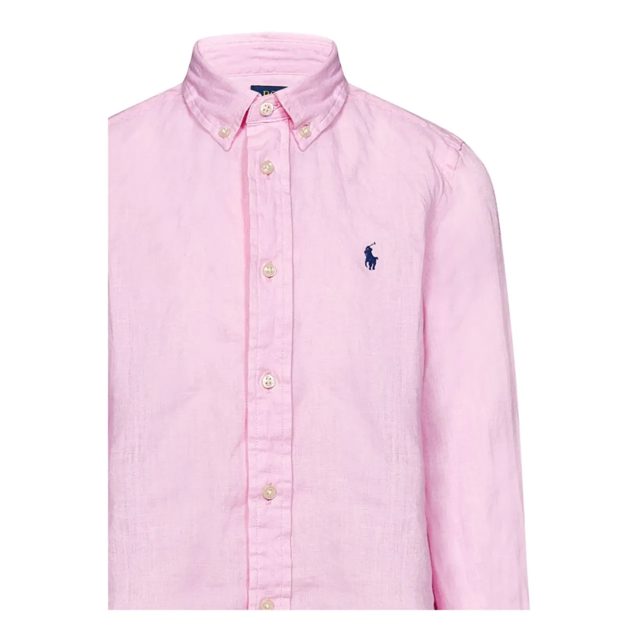 Polo Ralph Lauren , Pink Linen Shirt with Embroidered Logo ,Pink male, Sizes:
