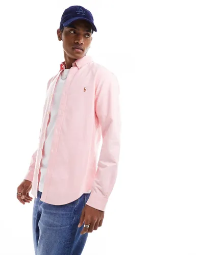 Polo Ralph Lauren player logo slim fit oxford shirt button-down in pink