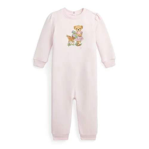 Polo Ralph Lauren Polo Bear Fleece Coverall Baby Girls - Pink