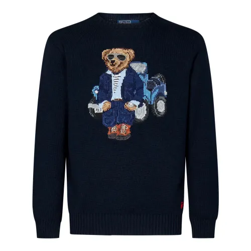 Polo Ralph Lauren , Polo Ralph Lauren Sweaters Blue ,Blue male, Sizes: