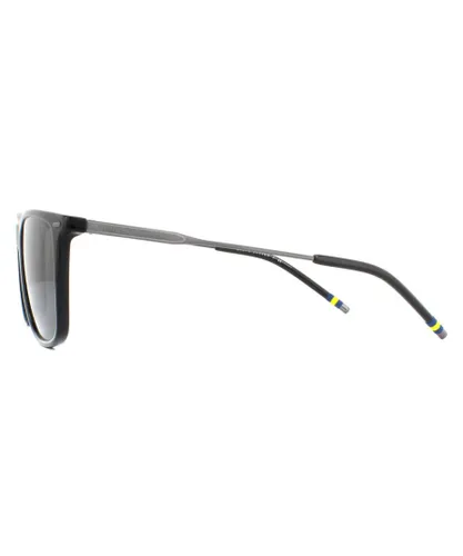 Polo Ralph Lauren Rectangle Mens Shiny Black Grey Sunglasses - One
