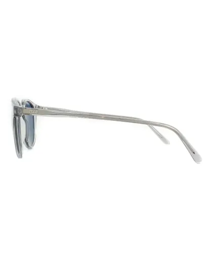 Polo Ralph Lauren Round Unisex Shiny Transparent Grey Dark Blue Sunglasses - One