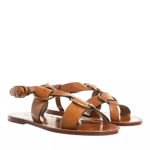Polo Ralph Lauren Sandals - Plo Rng Flat Sandal - brown - Sandals for ladies