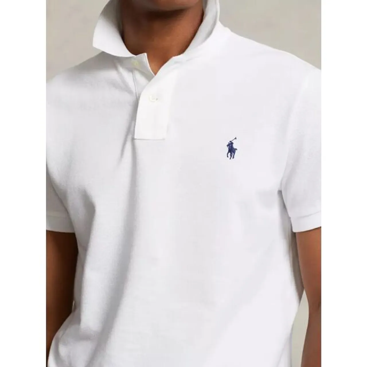 Polo Ralph Lauren Short Sleeve Custom Slim Fit Polo Shirt - White - Male