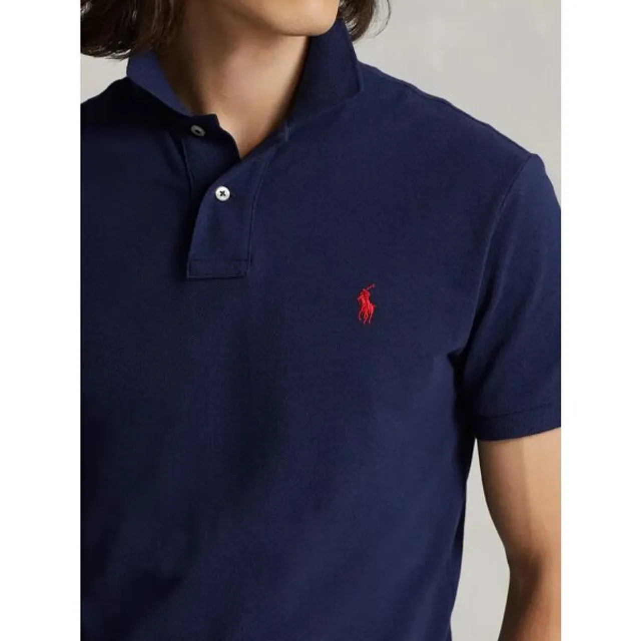 Polo Ralph Lauren Slim Fit Mesh Polo Shirt, Newport Navy - Newport Navy - Male