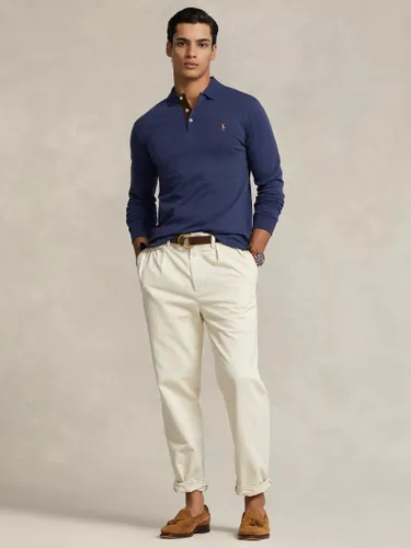 Polo Ralph Lauren Slim Fit Soft Cotton Polo Shirt, Camel - Spring Navy Heather - Male
