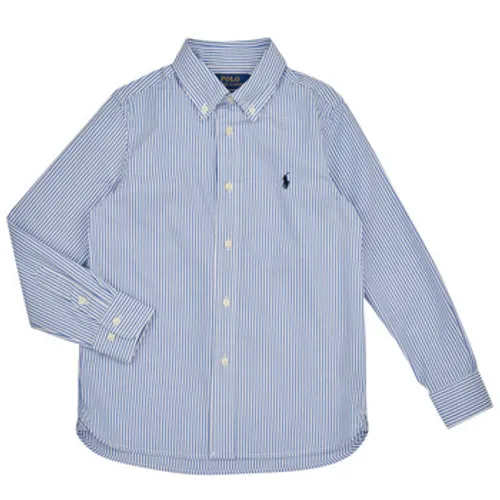Polo Ralph Lauren  SLIM FIT-TOPS-SHIRT  boys's Children's Long sleeved Shirt in Blue