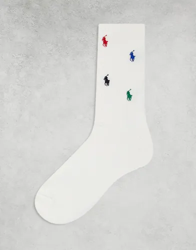 Polo Ralph Lauren socks with all over pony logo in off white