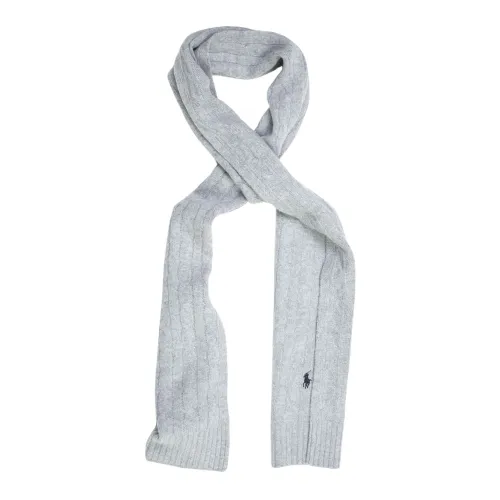 Polo Ralph Lauren , Sophisticated Ribbed Scarf ,Gray male, Sizes: ONE