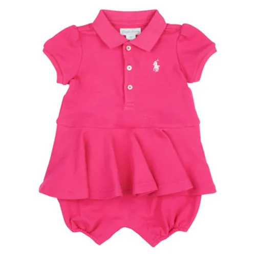Polo Ralph Lauren  SS PEPLUM BU-ONE PIECE-SHORTALL  girls's Children's dress in Pink