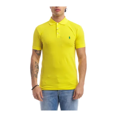 Polo Ralph Lauren , Stretch Cotton Polo Shirt for Men ,Yellow male, Sizes: