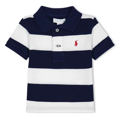 Polo Ralph Lauren Striped Cotton Mesh Polo Shirt Juniors - Blue
