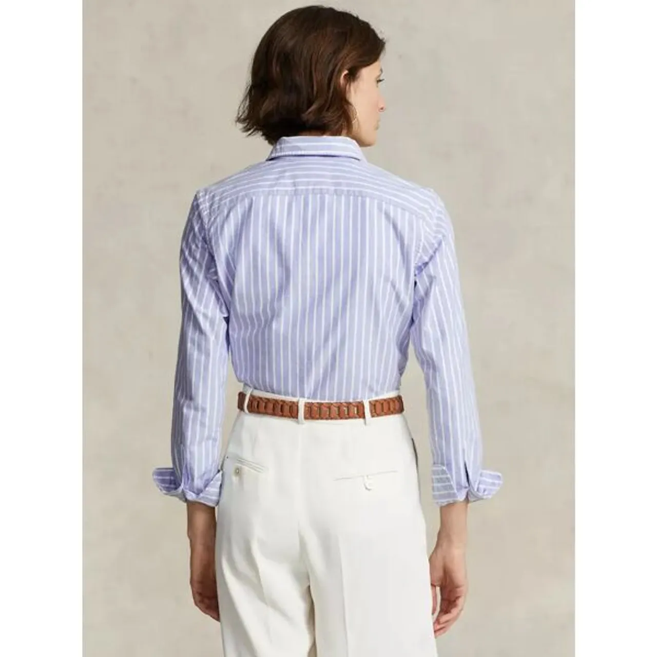 Polo Ralph Lauren Striped Cotton Shirt, Island Blue/White - Island Blue/White - Female