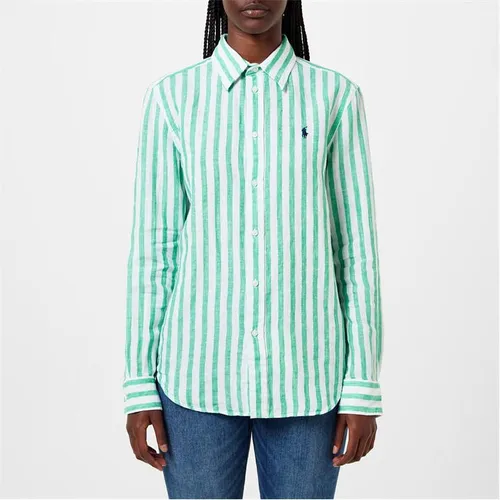 Polo Ralph Lauren Striped Linen Shirt - Green