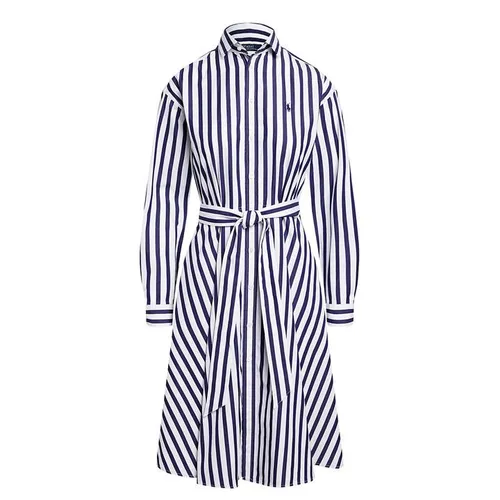 Polo Ralph Lauren Striped Self Tie Shirt Dress - Blue