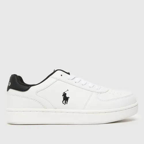 Polo Ralph Lauren White & Black Court ii Boys Youth Trainers