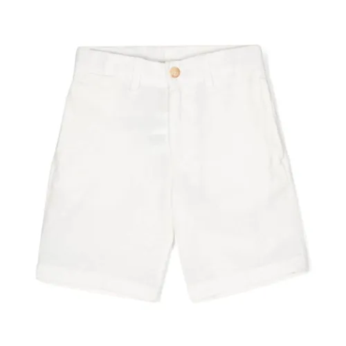 Polo Ralph Lauren , White Linen-Cotton Blend Shorts ,White male, Sizes: