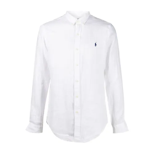 Polo Ralph Lauren , White Long Sleeve Sport Shirt ,White male, Sizes: