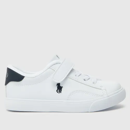 Polo Ralph Lauren White & Navy Theron V Boys Toddler Trainers