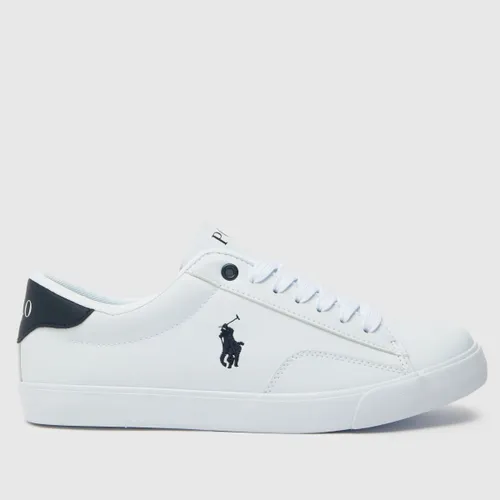 Polo Ralph Lauren White & Navy Theron V Boys Youth Trainers