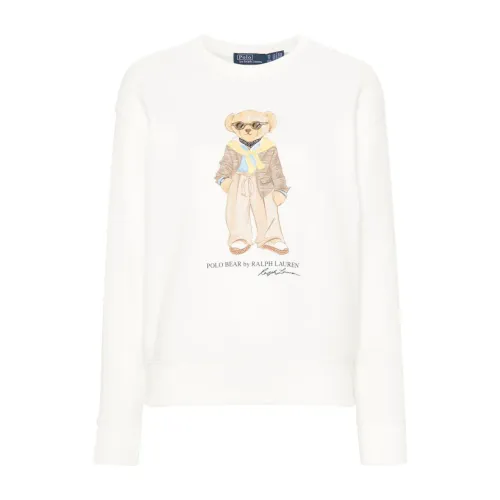 Polo Ralph Lauren , White Sweaters with Polo Bear ,White female, Sizes: