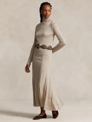 Polo Ralph Lauren Wool Blend Turtleneck Maxi Dress, Natural Beige - Natural Beige - Female