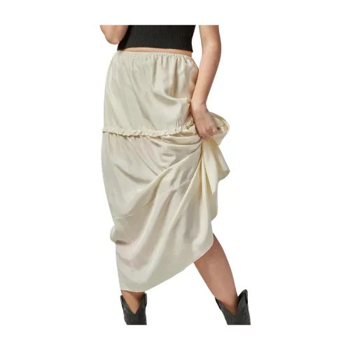 Pomandère , Habutai skirt ,Beige female, Sizes: