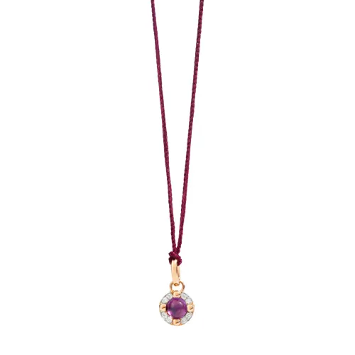 Pomellato , 18k Rose Gold Pendant with Amethyst and Diamonds ,Red female, Sizes: ONE SIZE