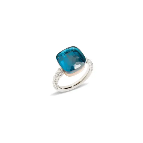 Pomellato , Blue Topaz Rose Gold Ring ,Blue female, Sizes: 54 MM, 53 MM