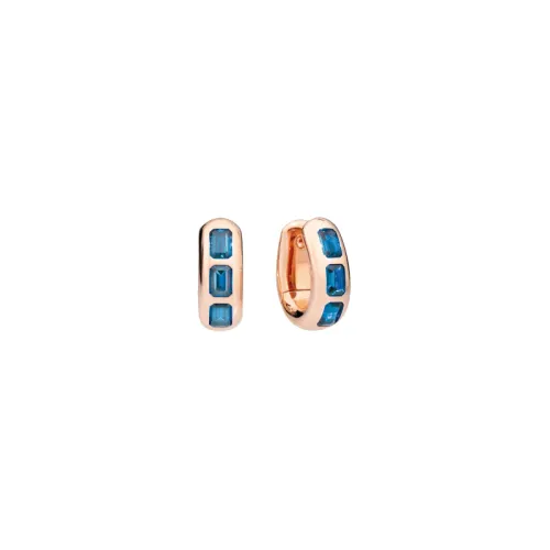Pomellato , Iconica Rose Gold and Blue London Topaz Earrings ,Blue female, Sizes: ONE SIZE