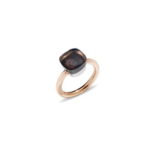 Pomellato , Pomellato - Woman - Paa1100o6000000qf - Nude Quartz Ring Ring Ring ,Black female, Sizes: 53 MM
