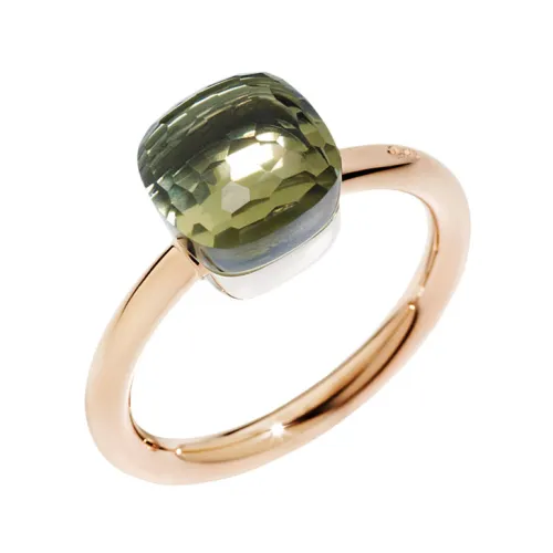 Pomellato , Rose Gold and White Gold Ring ,Green female, Sizes: 55 MM